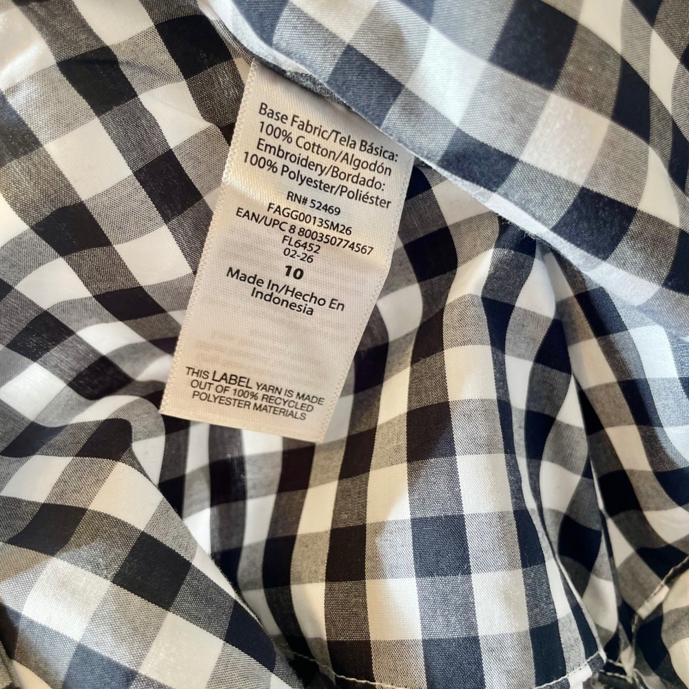 Free Assembly Womens Gingham Nautical Embroidered Midi Skirt Navy White Size 10 - Picture 8 of 8
